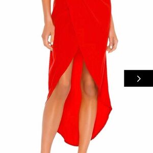 Superdown Arielle Red slit Skirt